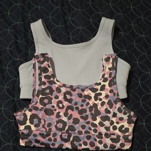 Leopard Print and Gray GIRL's Sports Bras